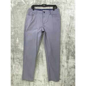 Johnnie O Prep Formance Golf Pants Men Size 34X 32  Blue Gray Rayon Bamboo Light
